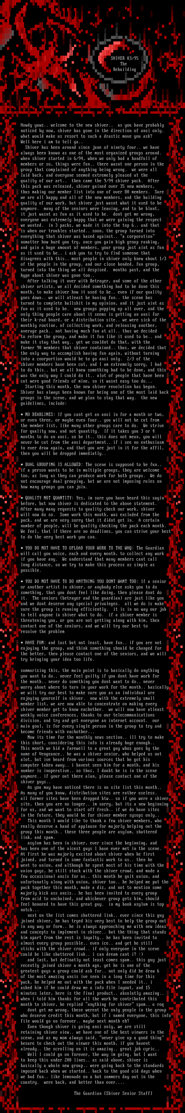 SHIVER 03/95 Information by Shiver