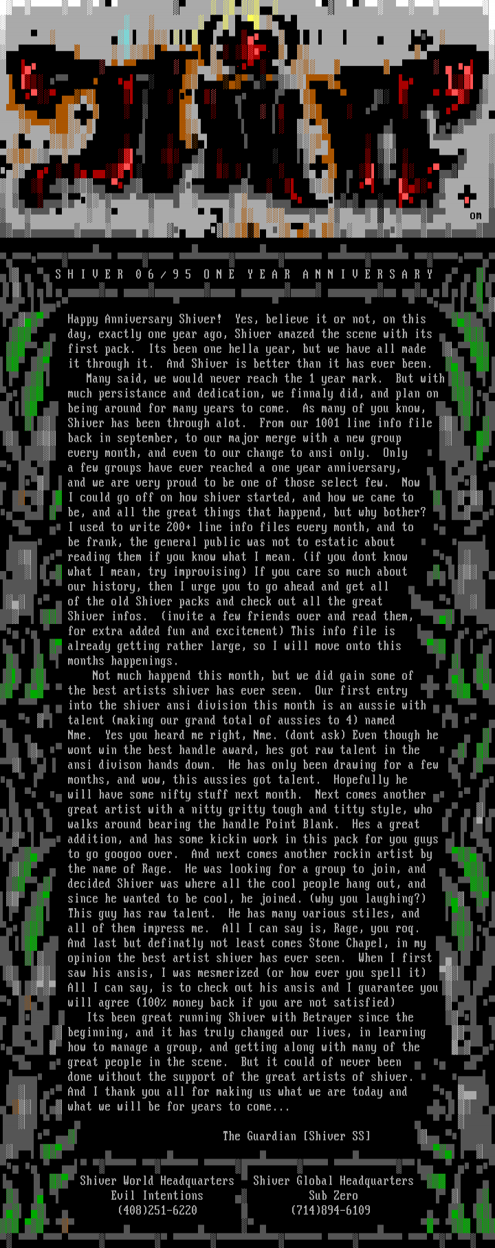 SHIVER 06/95 Information by The Guardian