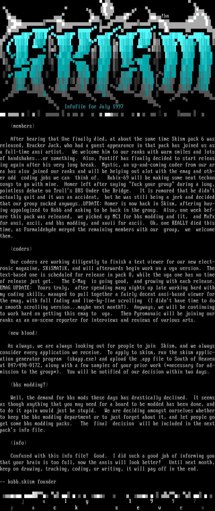 Info File for July 1997 by KB/HM