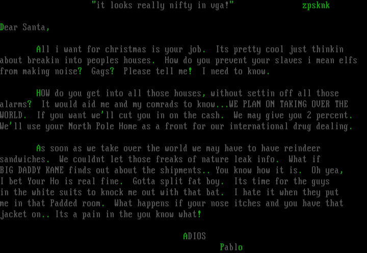 Letter to Santa by Zippy