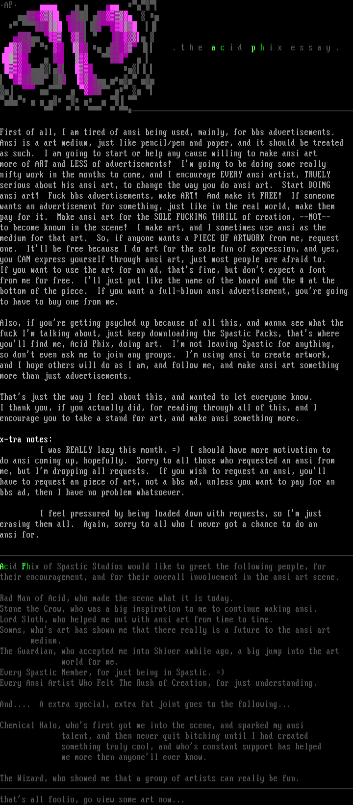 Acid Phix's Newsletter by Acid Phix