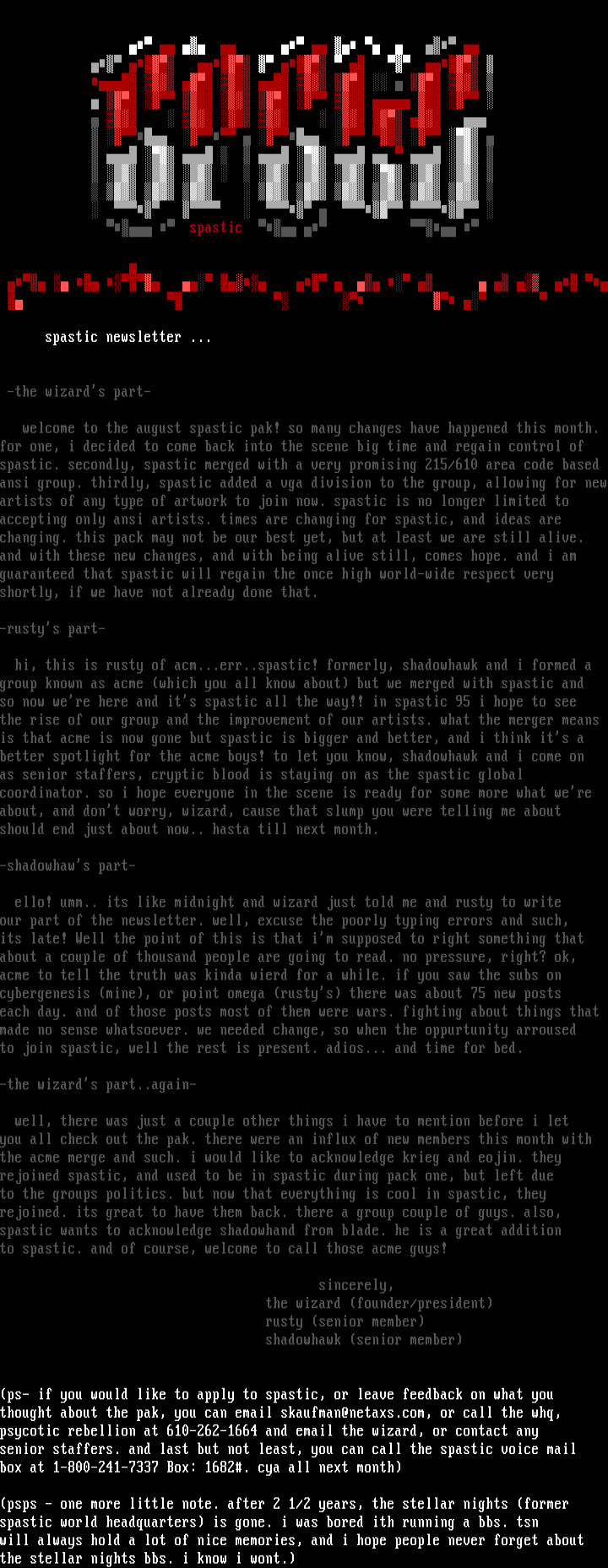 spastic 0895 newsletter by spastic