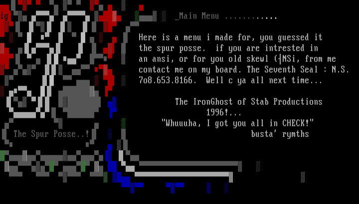 Spur Posse menu set by the IronGhost