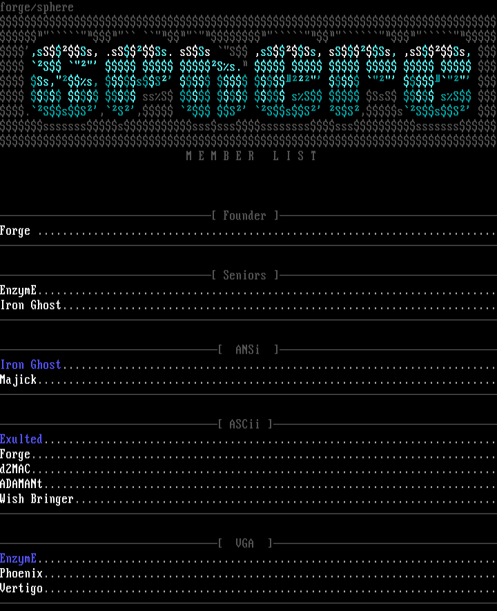 Sphere member/site list by FOrgE