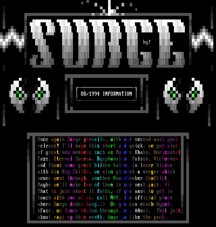 08/94 Surge Info File by Hyped (of course) :)