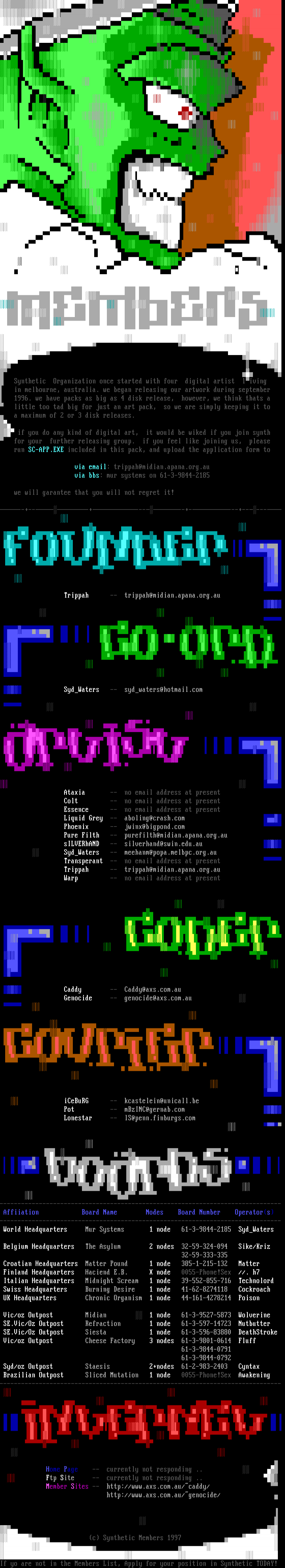 Synthetic Pack 10 Members by Synthetic