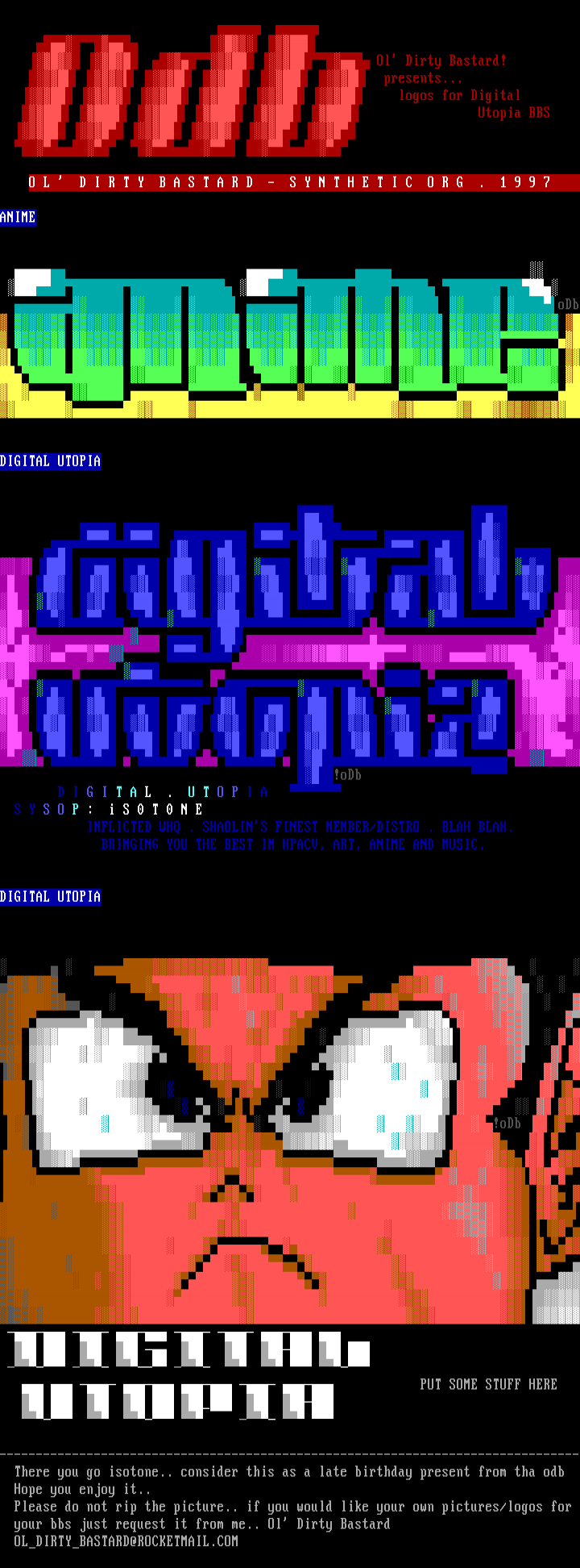 Digital Utopia BBS! by Ol' Dirty Bastard