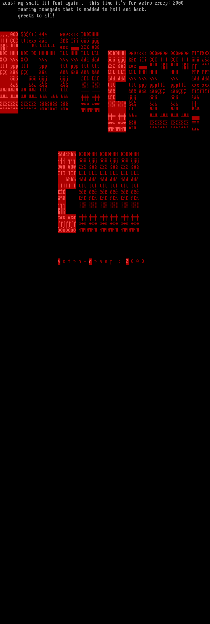 asstro-creep: 2000 by zoob