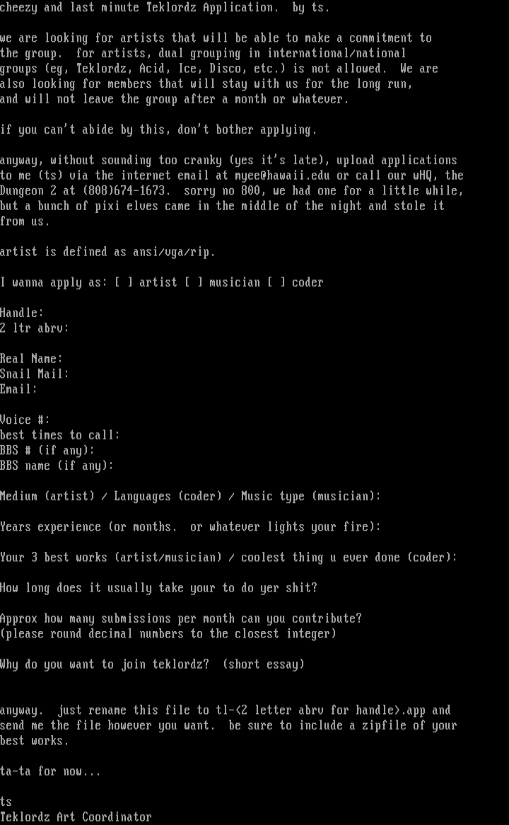 Teklordz Application. whee.