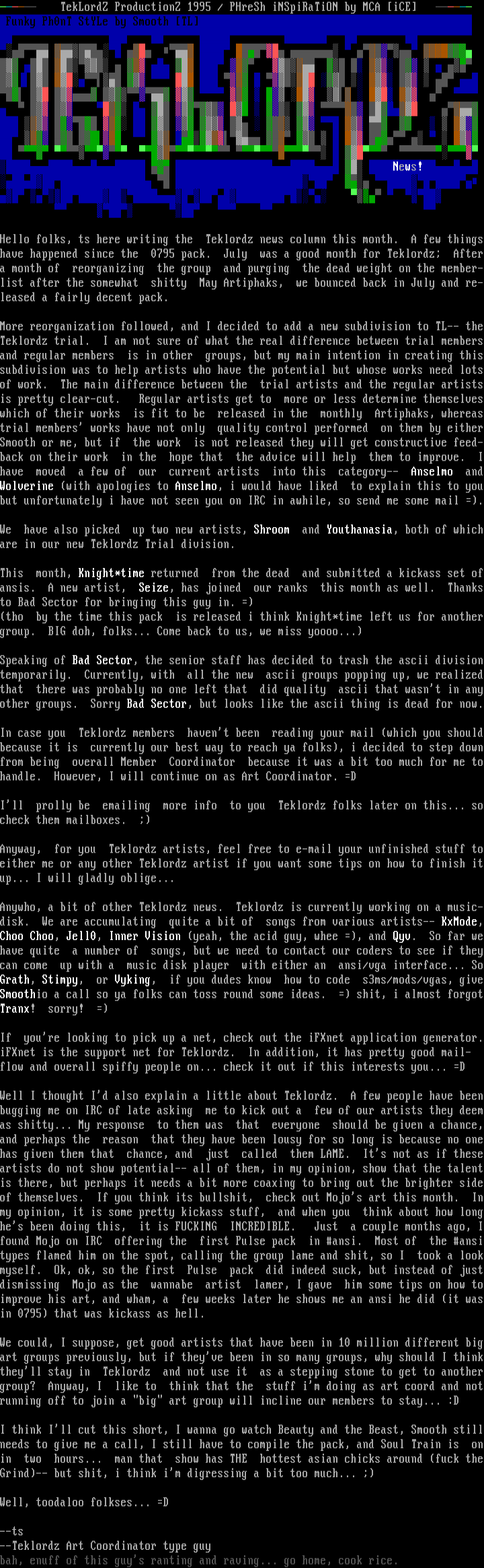 Teklordz 0895 News