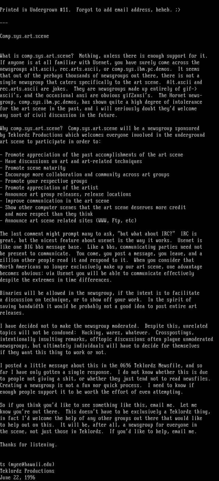 Comp.sys.art.scene