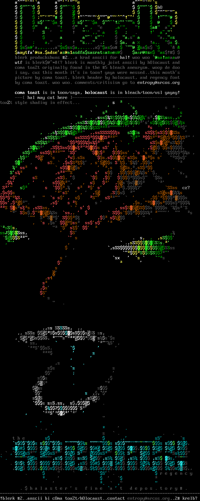 blerk,numero,dos : regency! by cOma toaZt/hOlocaust