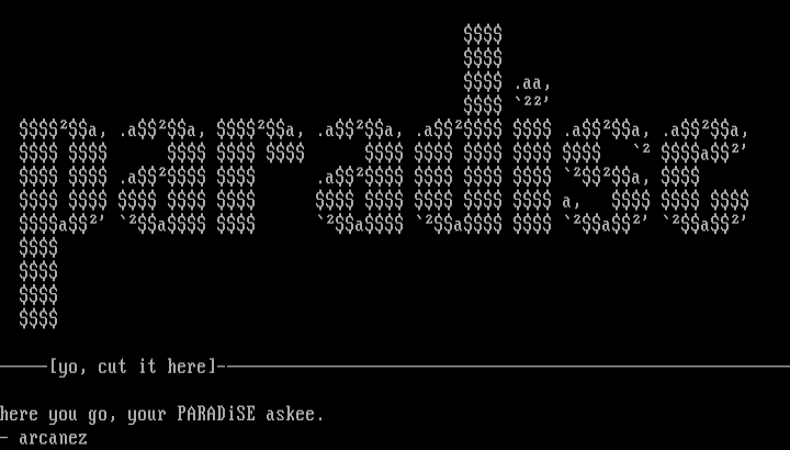 paradise ascii by arcanez
