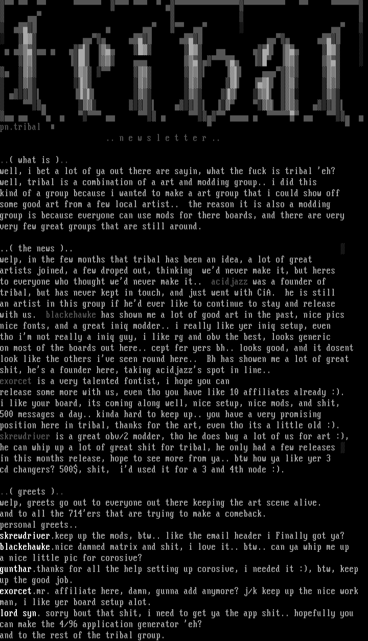 tribal 03/96 newsletter by tribal