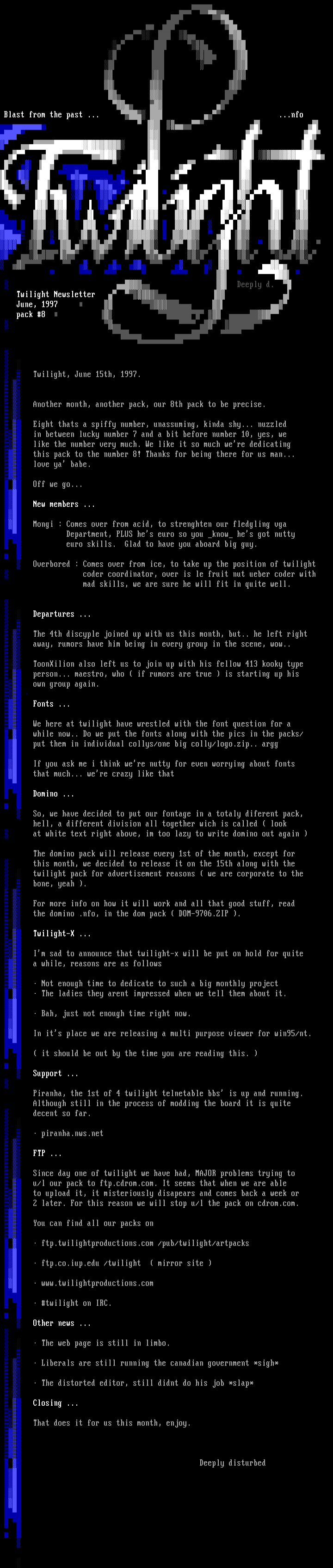 Newsletter by Twilight staff