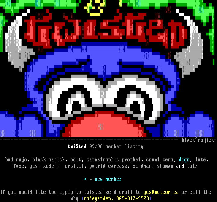 twisted 09/96 member listing by black majick