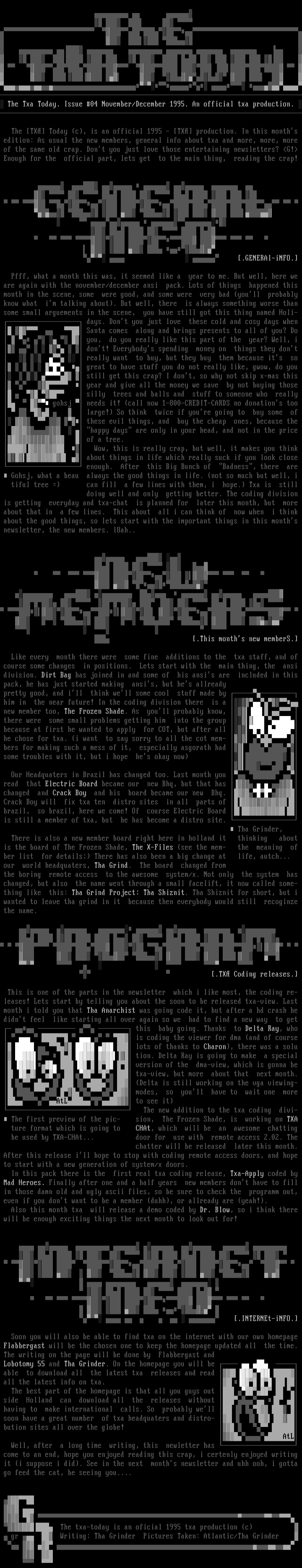 The Txa Newsletter, Issue 4, 12-95 by Tha Grinder