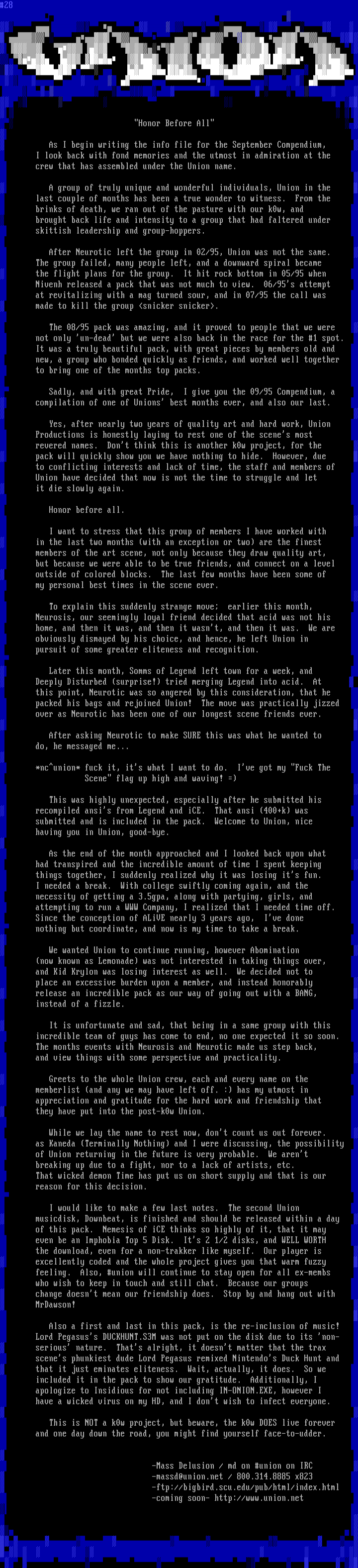 09/95 Information File by Union Staff