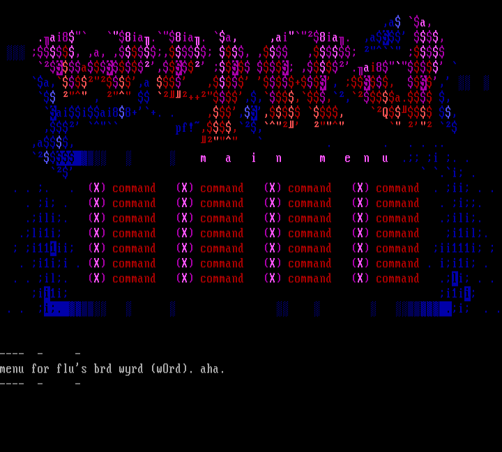 wyrd menu. by puff