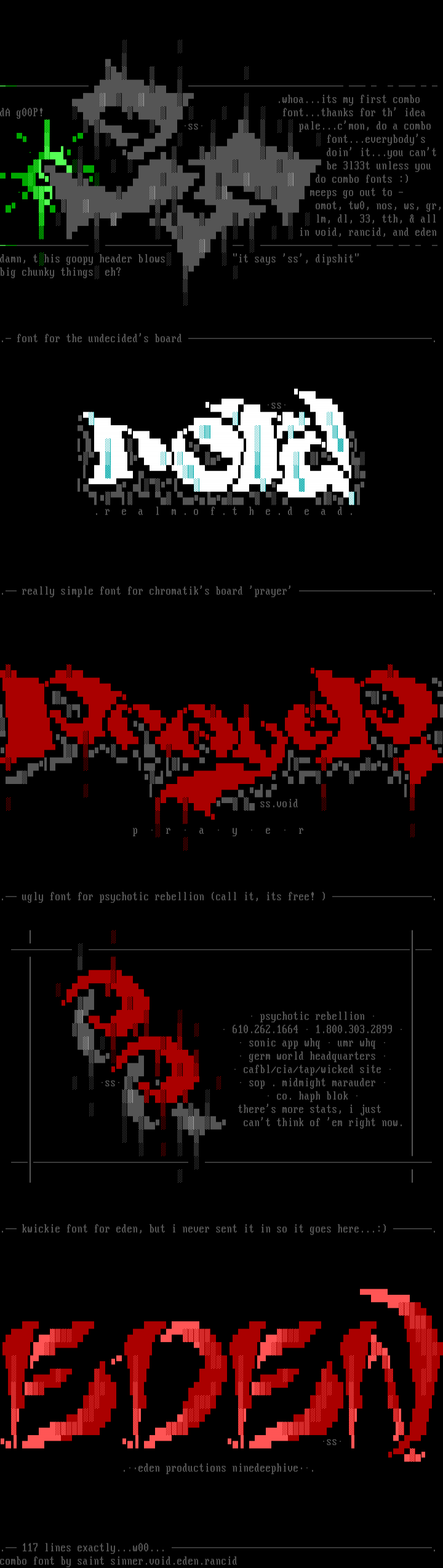combo font #1 by saint sinner