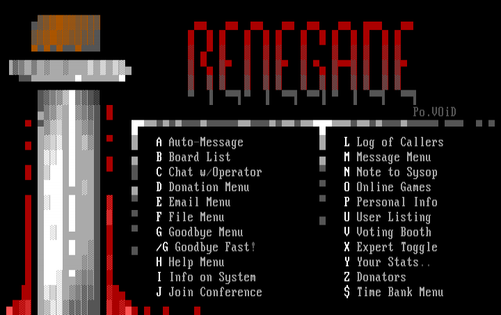 Renegade Menu by Mr. Popeil