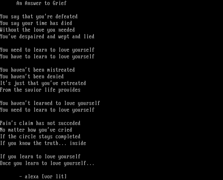 An Answer to Grief by Alexa
