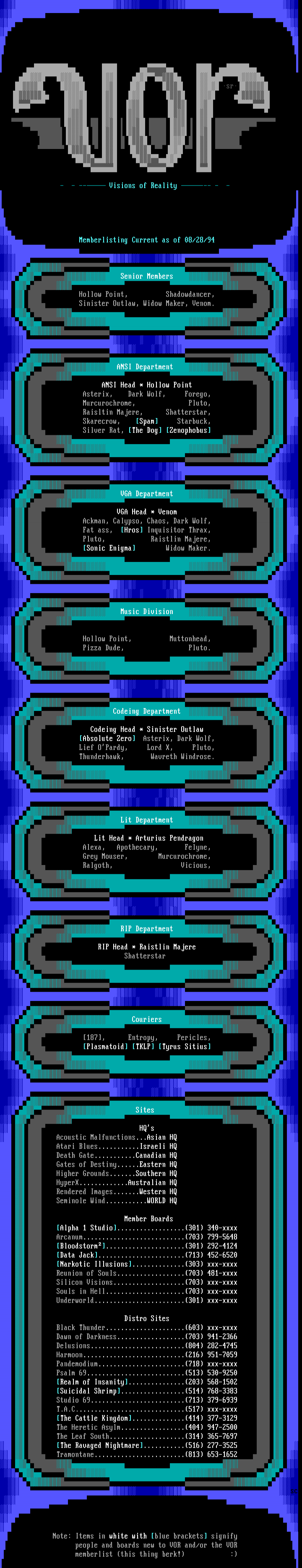 Member Listing by Visions of Reality