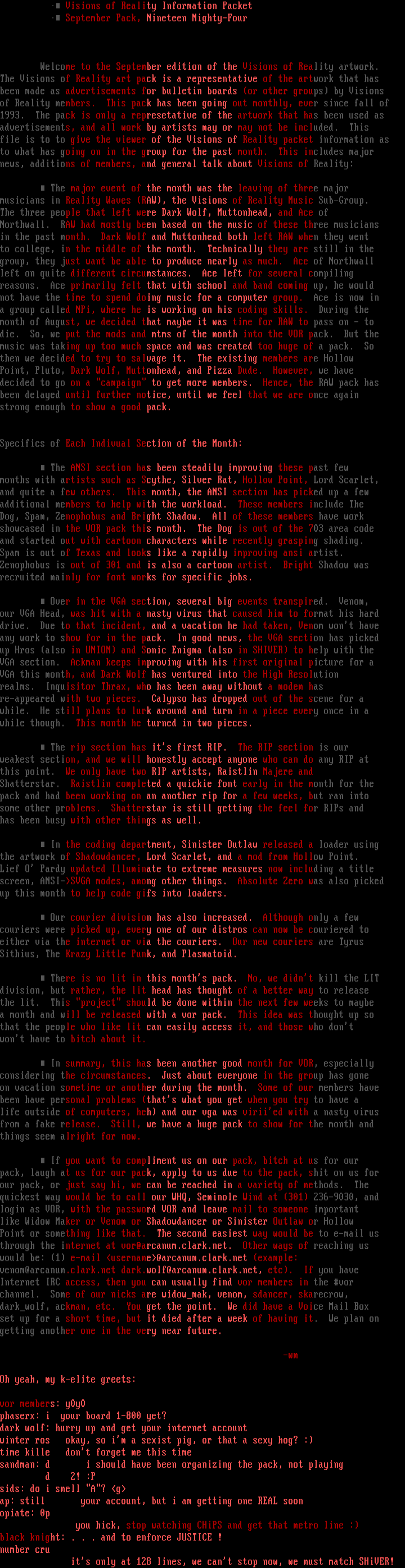 Info File by Visions of Reality