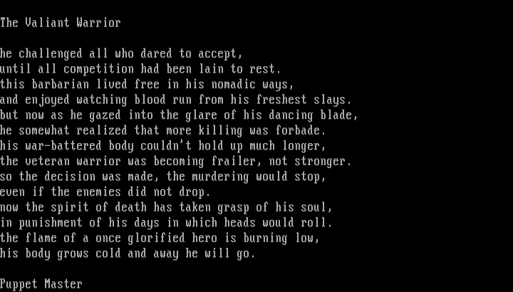 The Valiant Warrior by Puppet Master