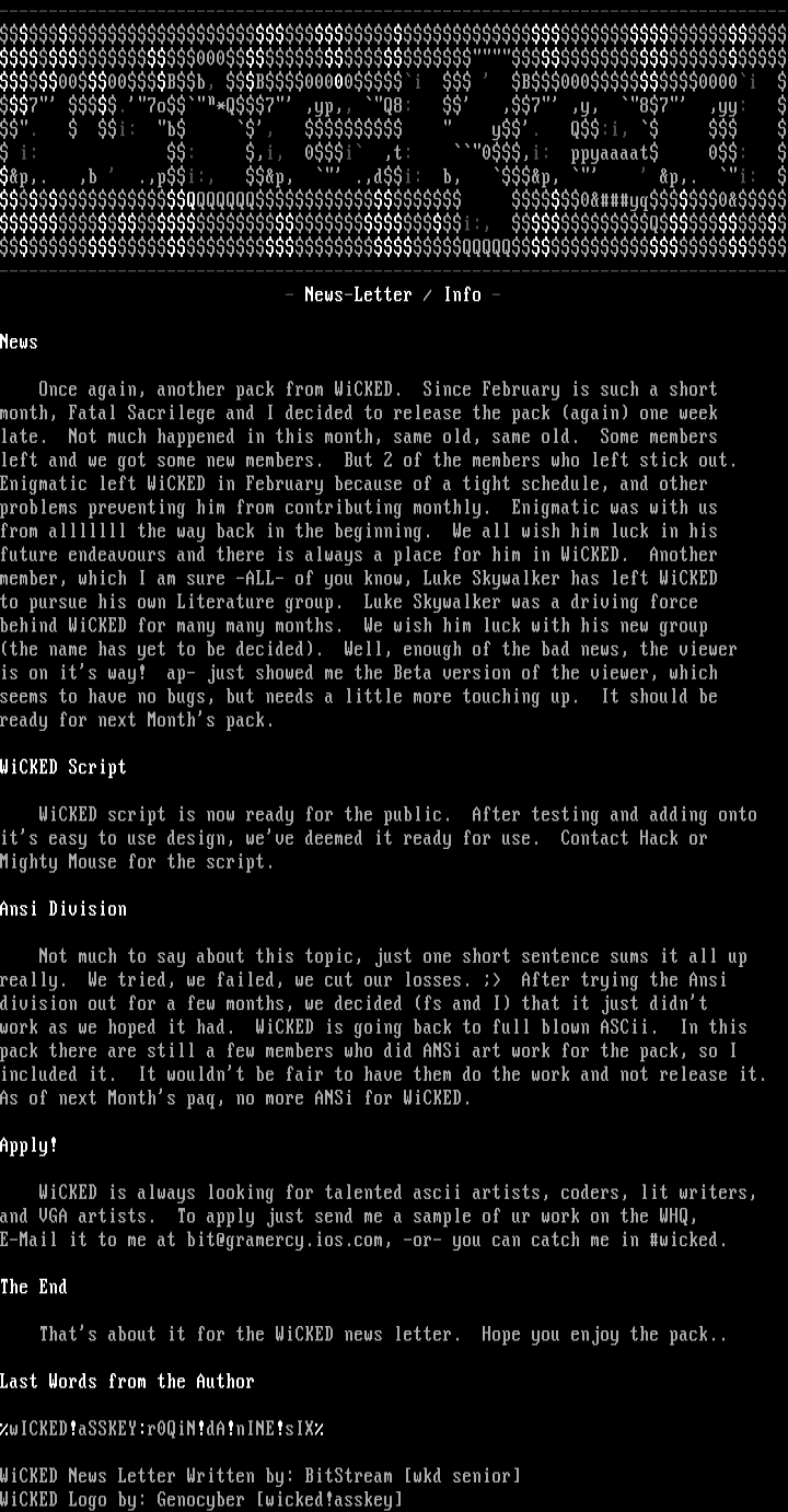 WiCKED News Letter by BitStream