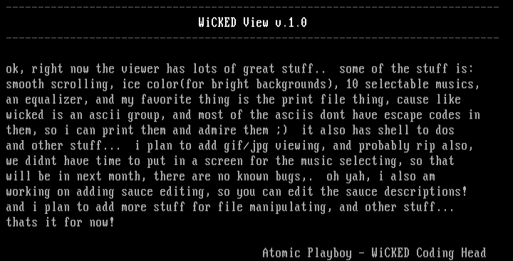 Information on WiCKED View v1.0 by Atomic Playboy