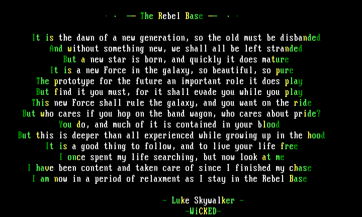 The Rebel Base by Luke Skywalker