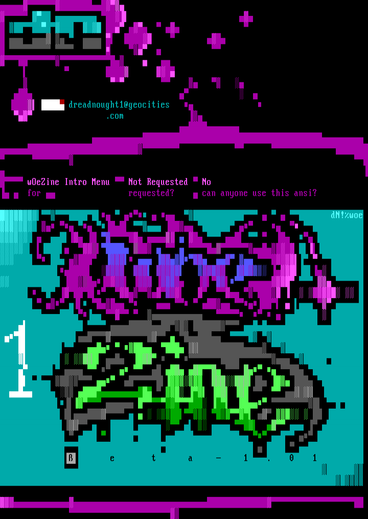 wOeZine Intro Menu by dreadnought